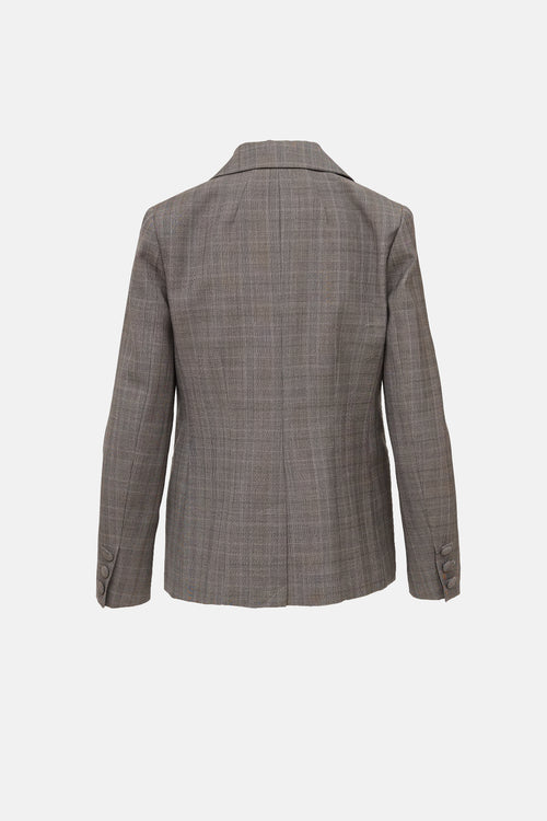 Frame Wool Plaid Double Breasted Blazer