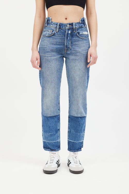 Frame Medium Wash Le Original Aviation Distressed Jeans