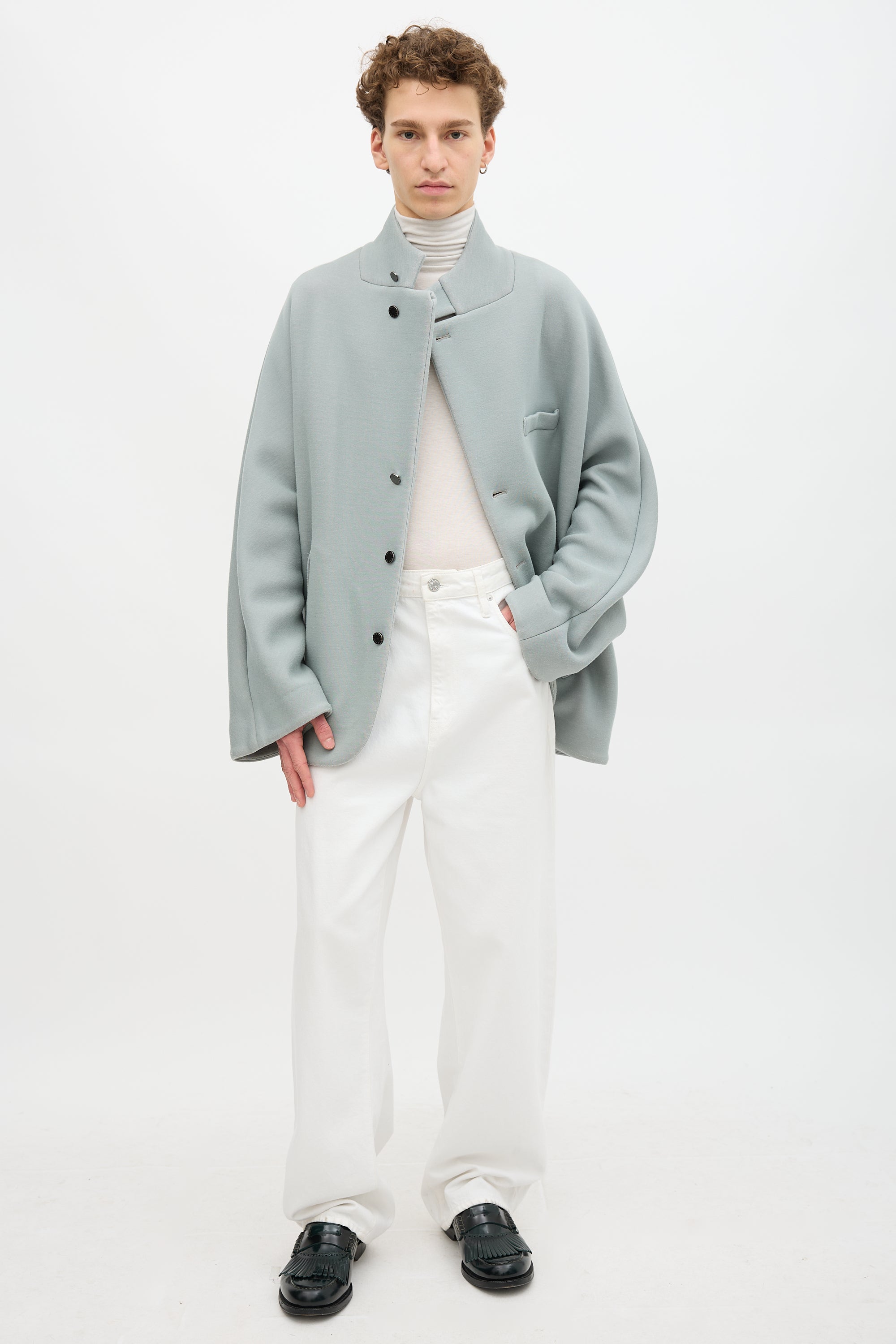 Fumito Ganryu Stand Collar Cocoon Coat