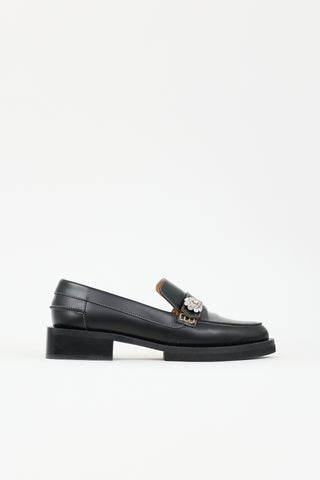 Ganni Leather Crystal Loafer
