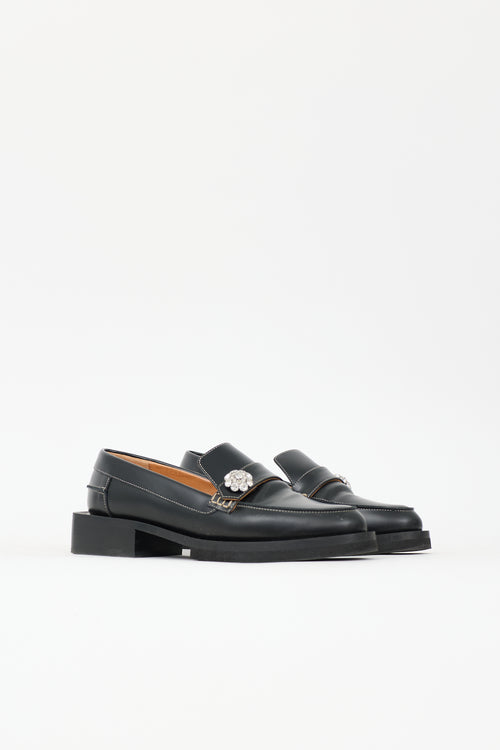 Ganni Leather Crystal Loafer