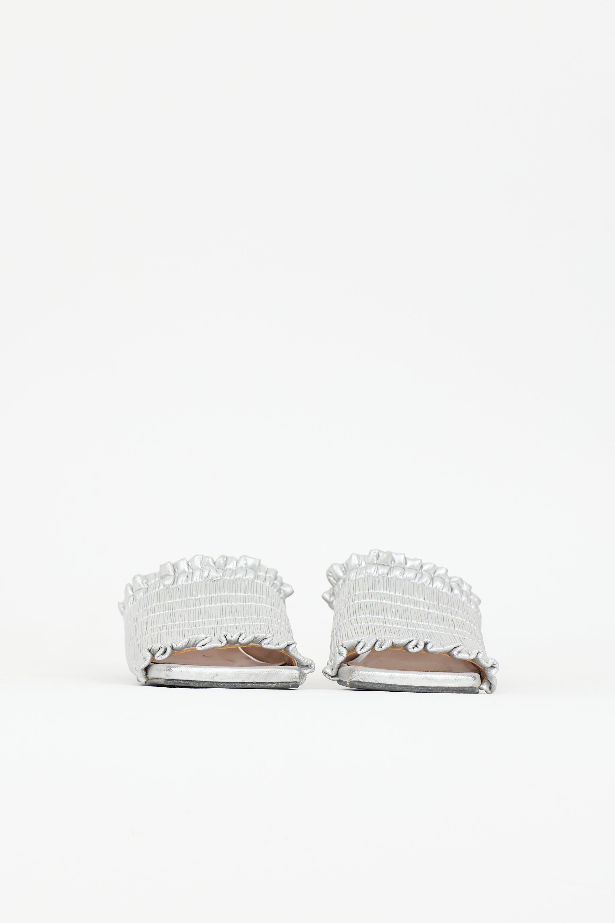 Ganni Leather Shirred Mule