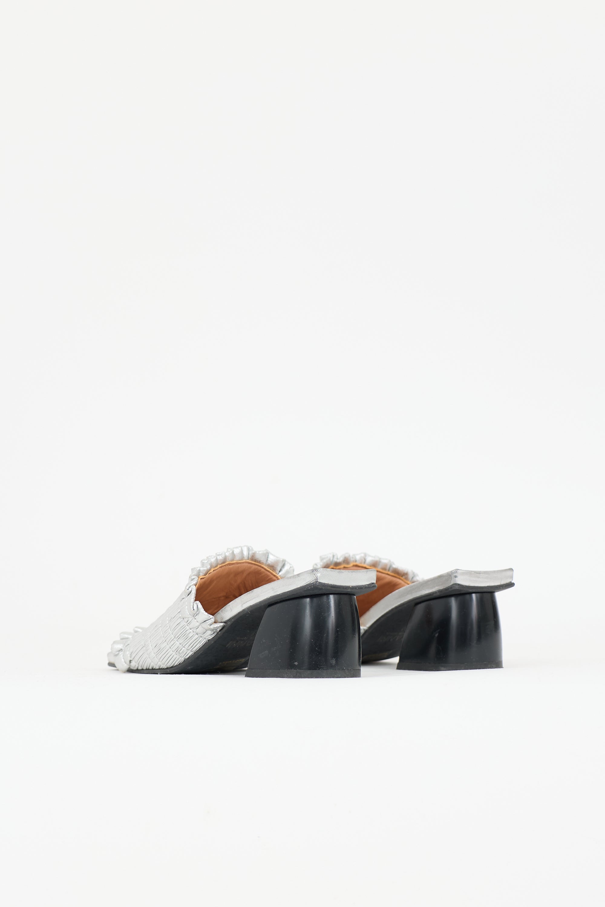 Ganni Leather Shirred Mule