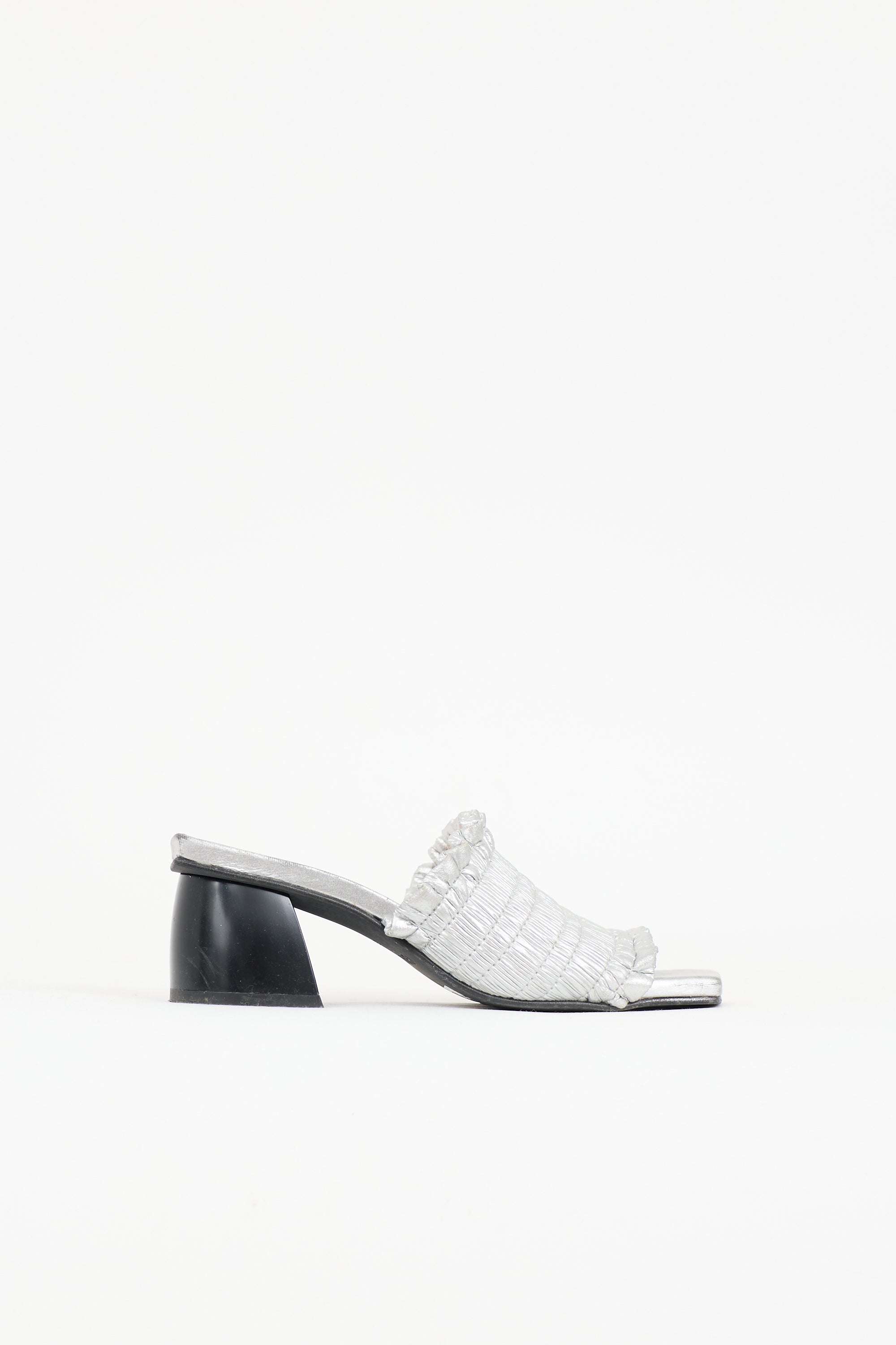 Ganni Leather Shirred Mule