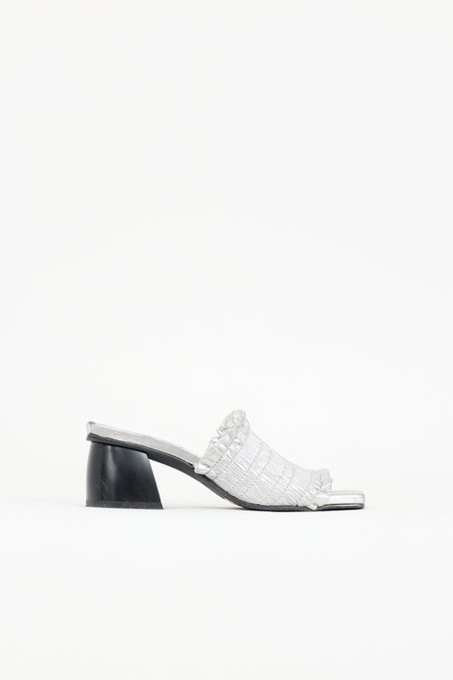 Ganni Leather Shirred Mule