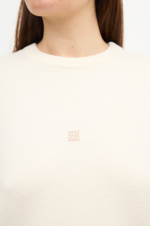 Givenchy Wool Logo Cold Shoulder Sweater