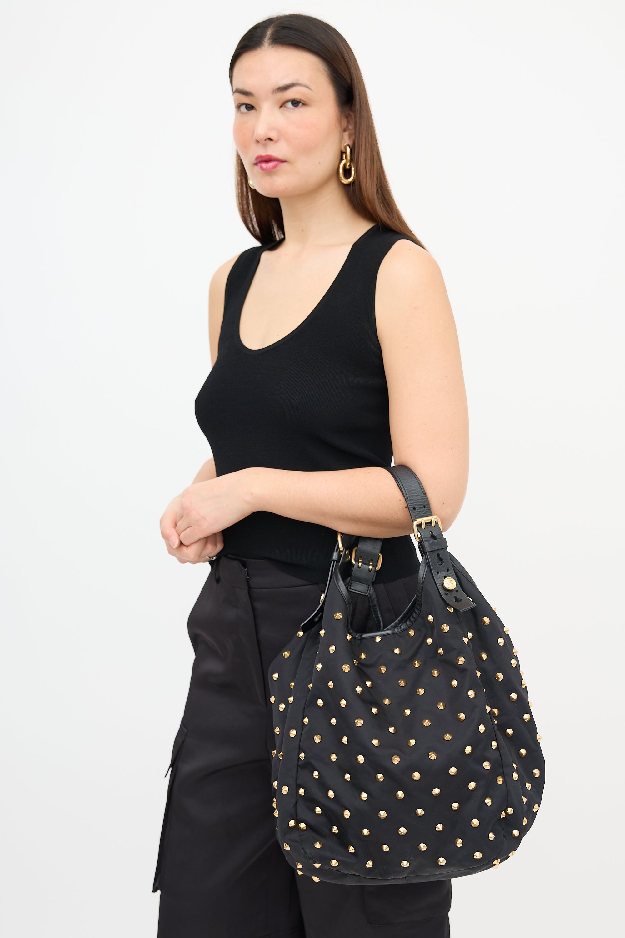 Givenchy 2009 Studded Sacca Shoulder Bag