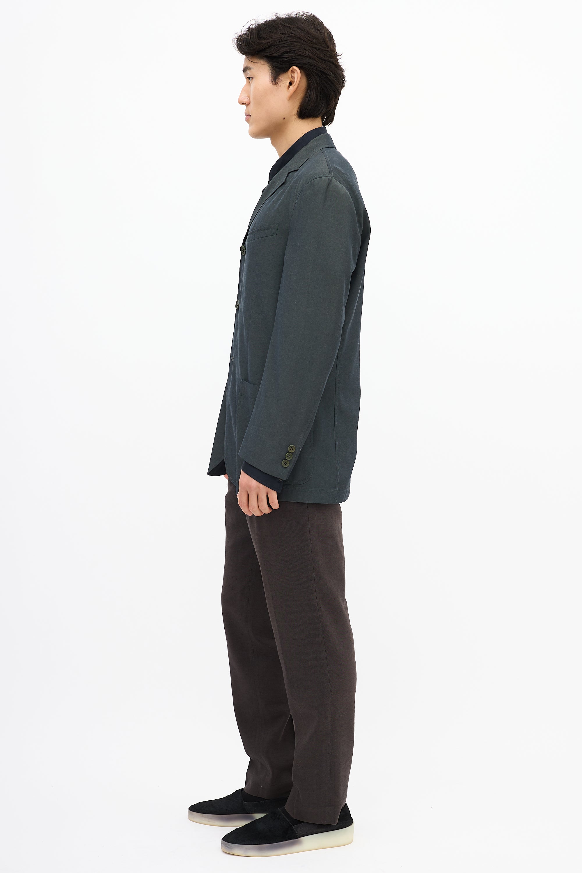 Armani Dark Green Virgin Wool Blazer