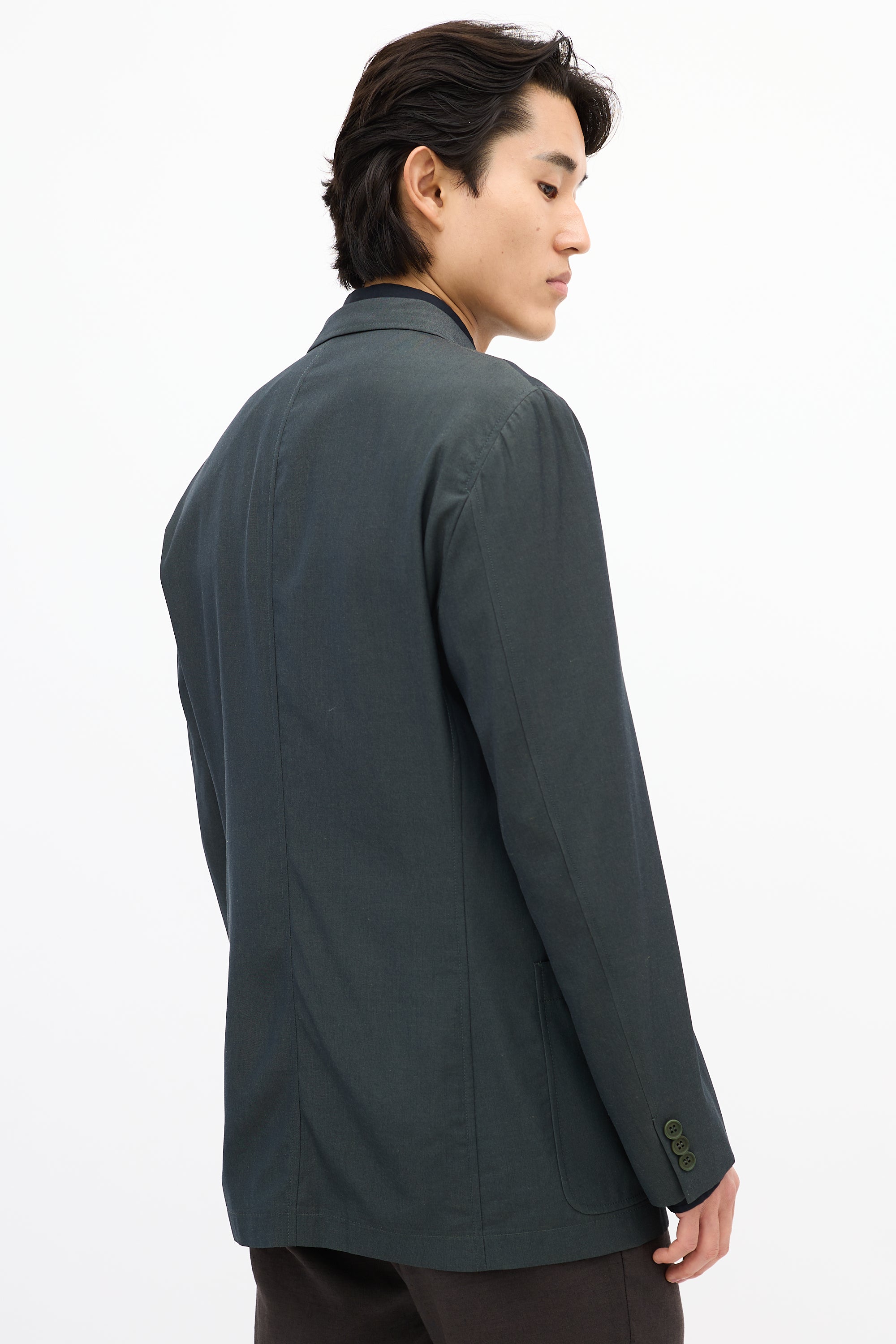 Armani Dark Green Virgin Wool Blazer