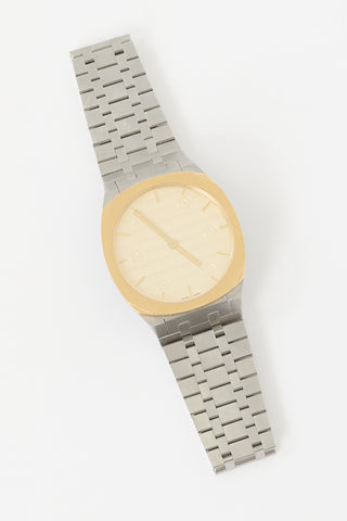 Gucci Stainless Steel & Gold 25H 38mm Watch