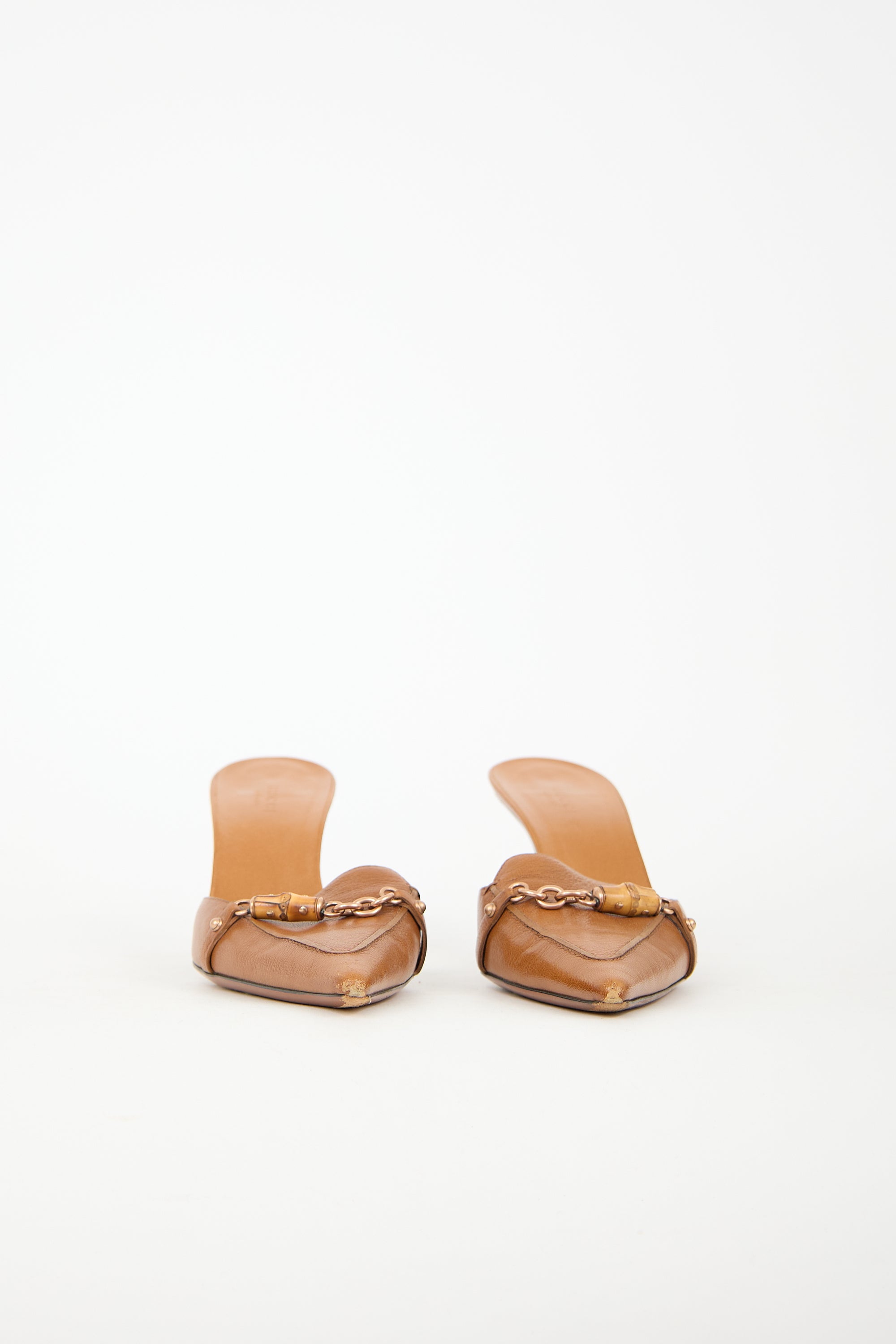 Gucci Leather Bamboo Chain Mule