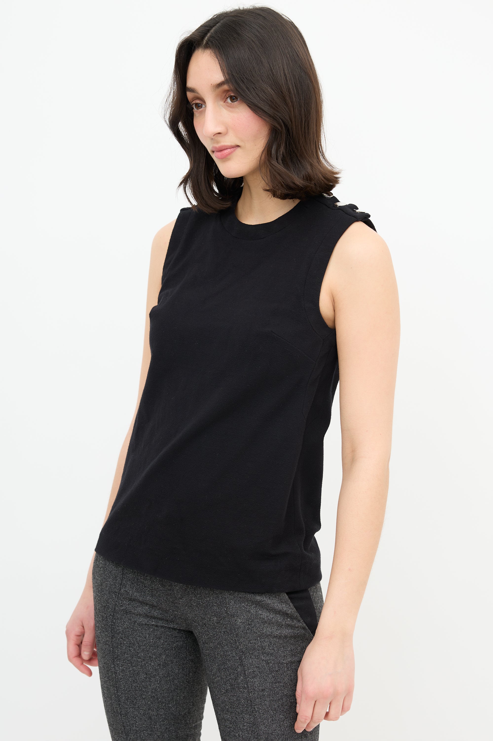 Gucci Buttoned Sleeveless Blouse