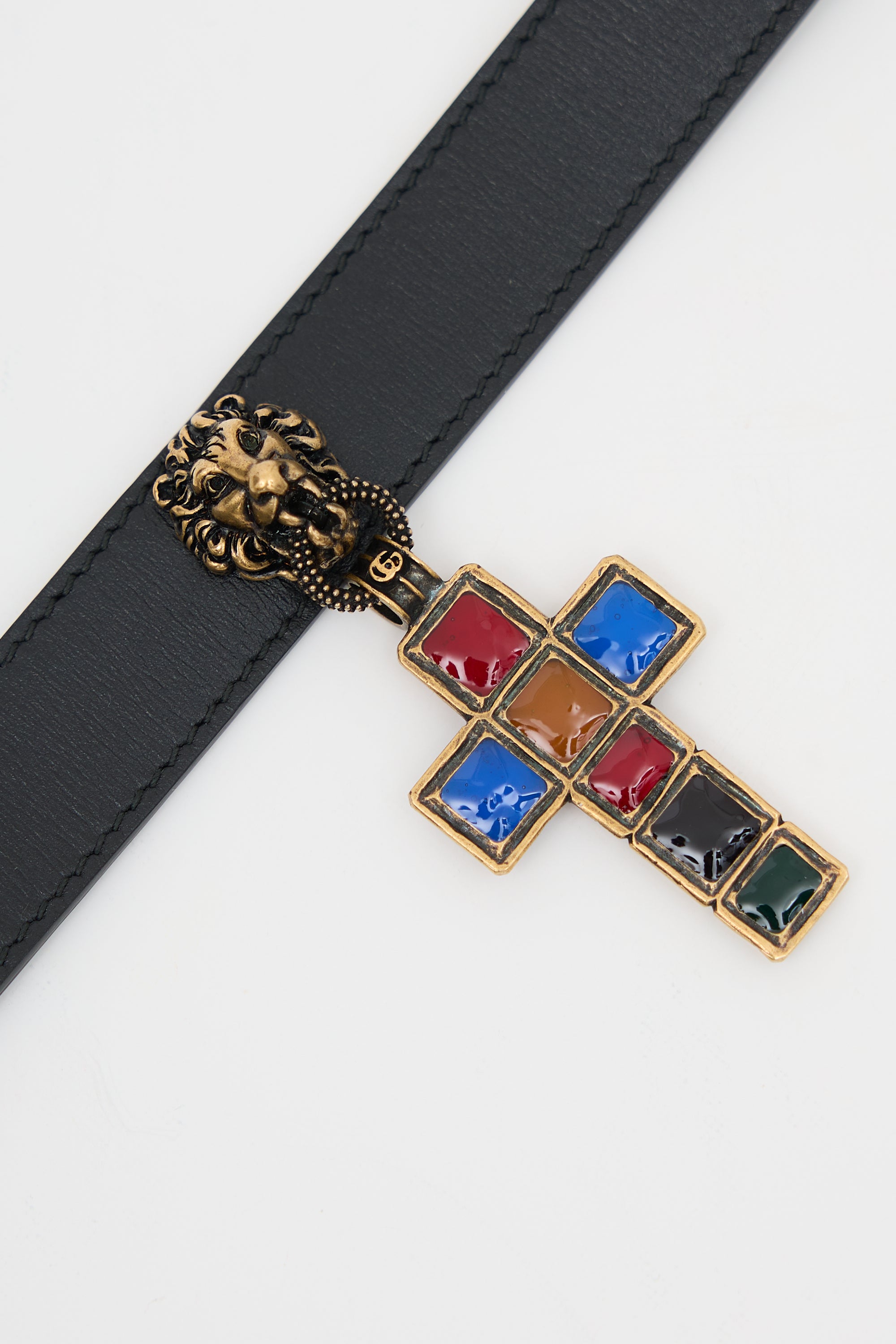 Gucci Leather Cross Pendant Choker
