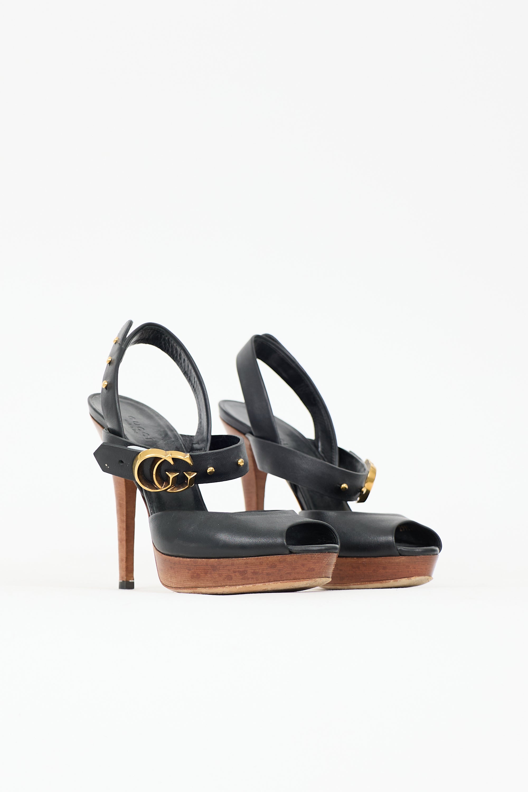 Gucci Leather Double GG Heel