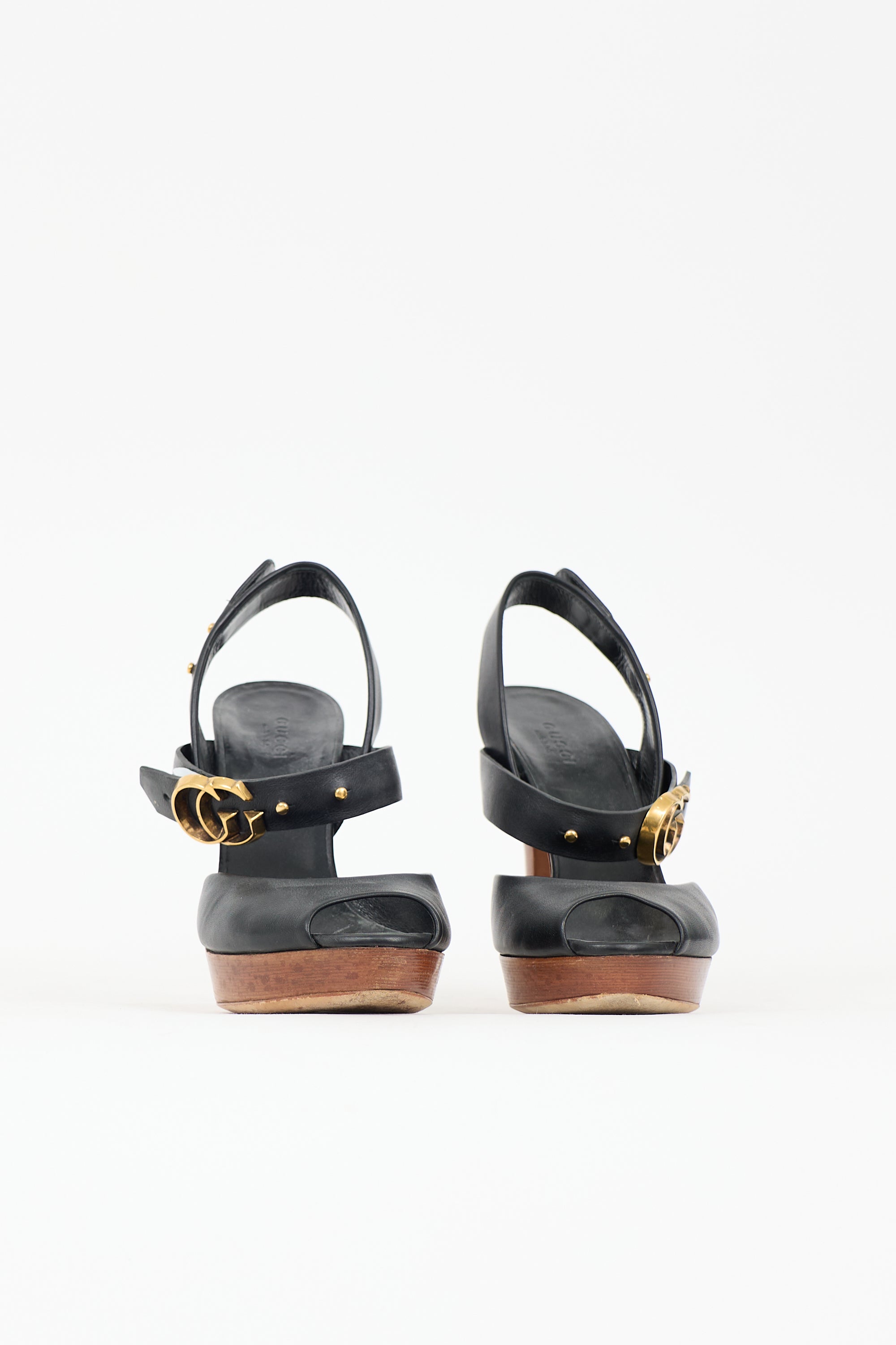 Gucci Leather Double GG Heel