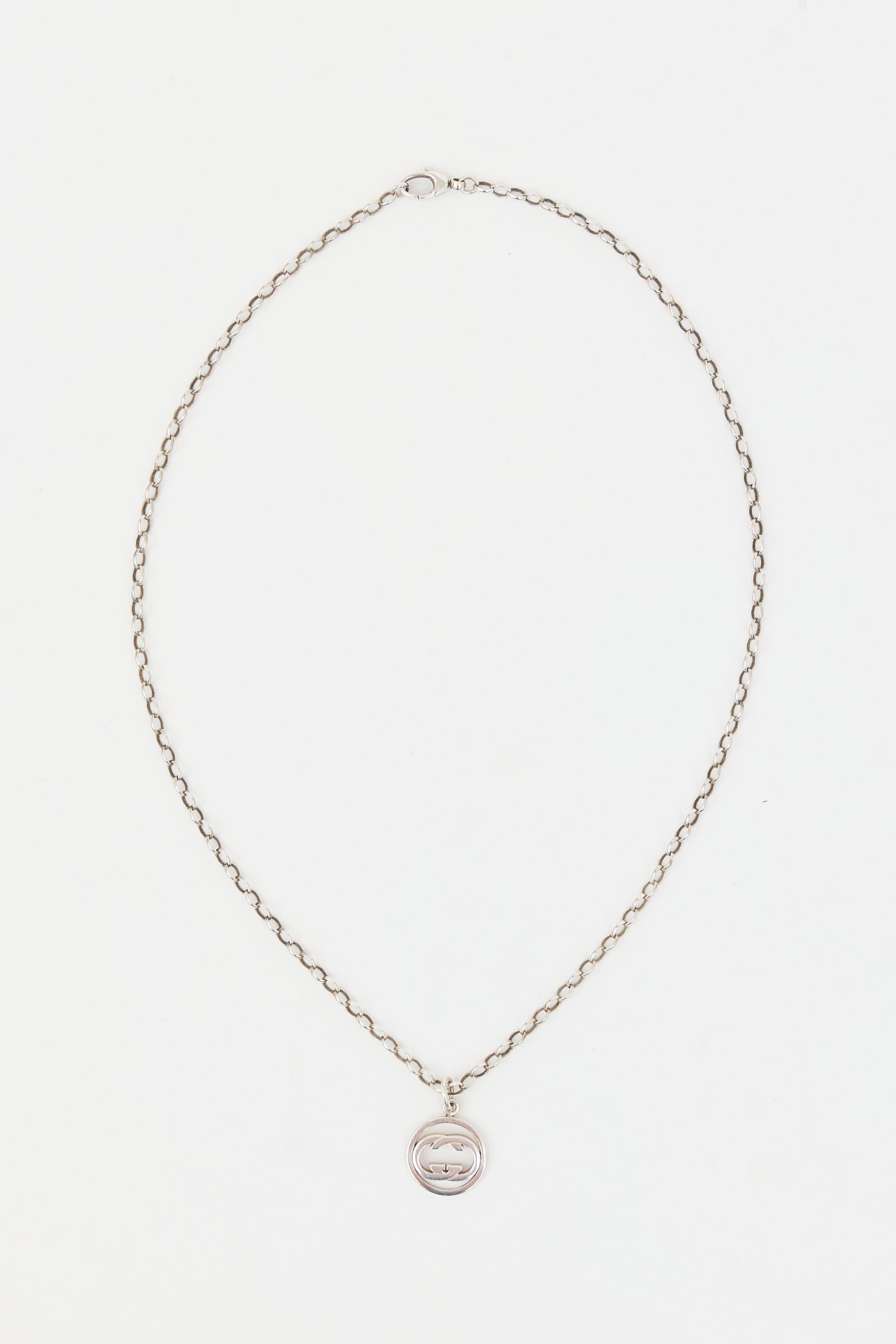 Gucci Sterling Silver Interlocking GG Necklace
