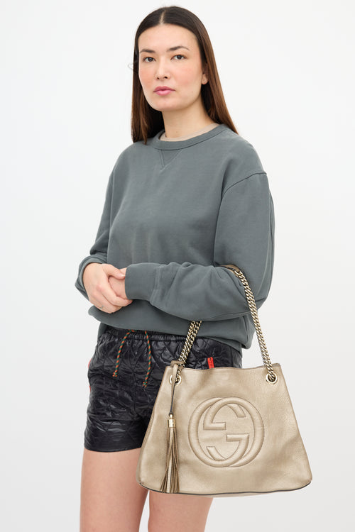 Gucci Metallic Leather Medium Soho Chain Bag