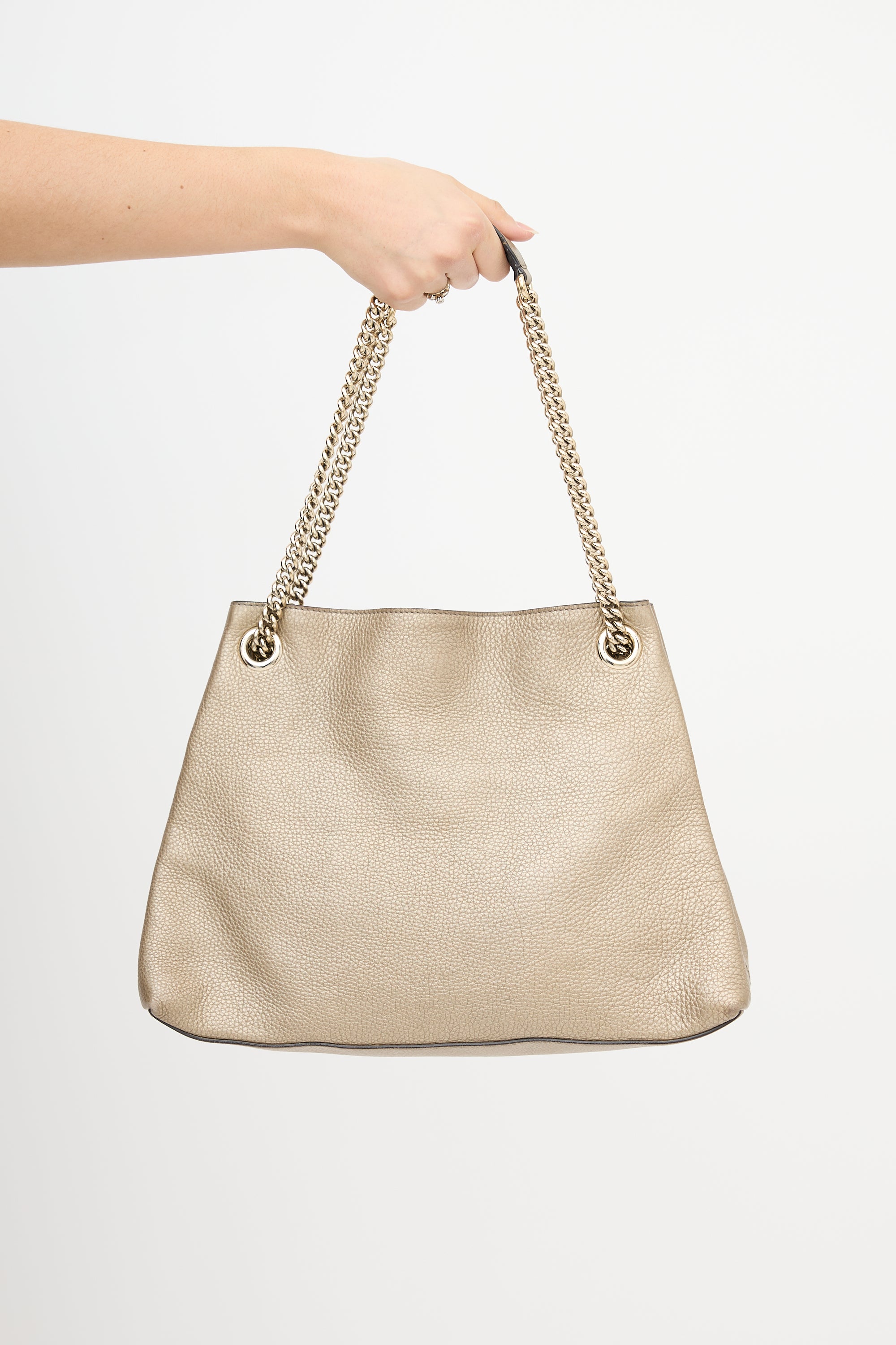 Gucci Metallic Leather Medium Soho Chain Bag