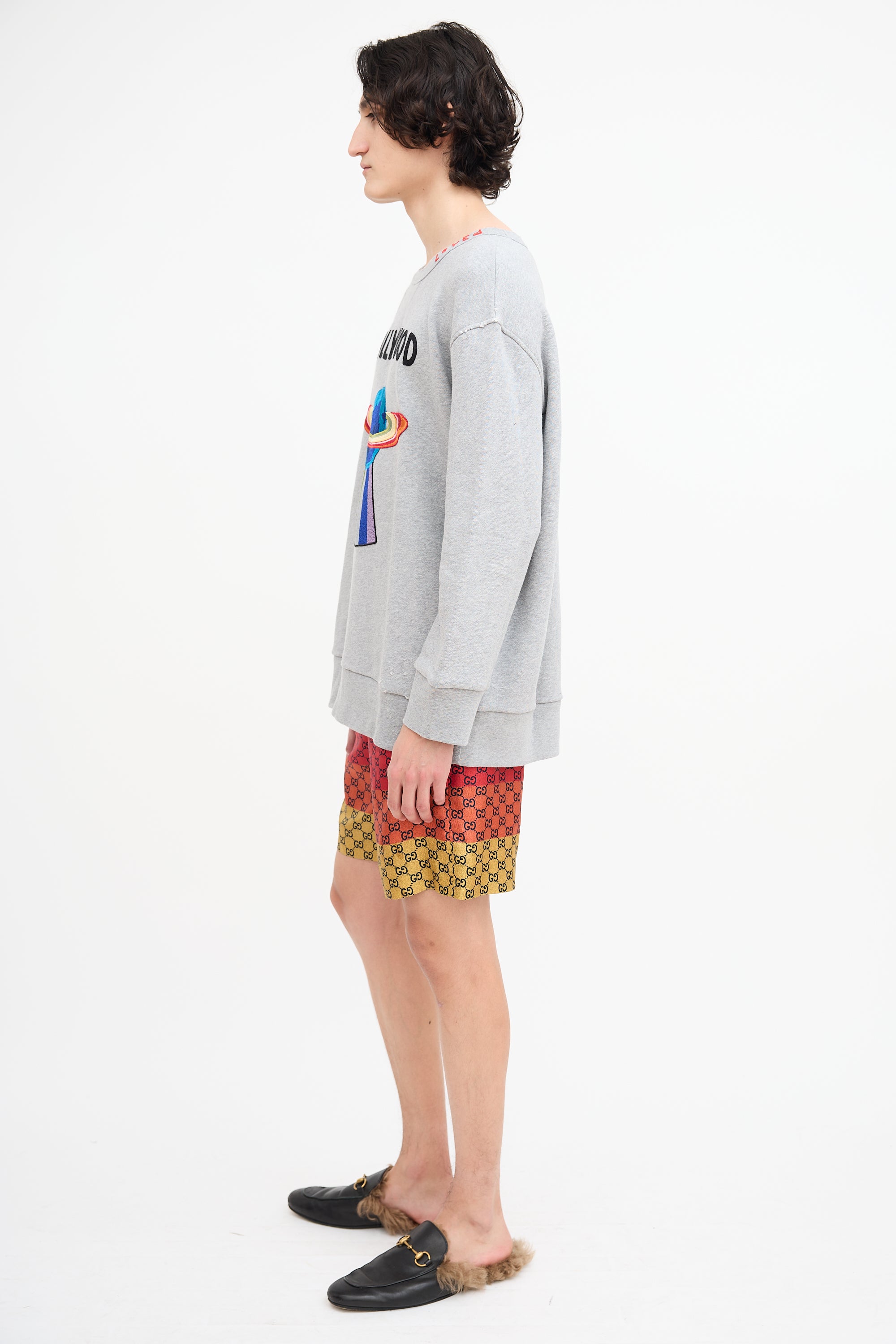 Gucci Fall 2017 Grey Hollywood Distressed Sweatshirt