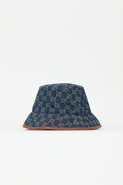 Gucci Denim Monogram Supreme Bucket Hat