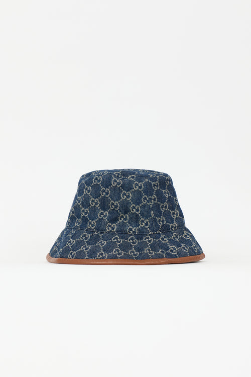 Gucci Denim Monogram Supreme Bucket Hat