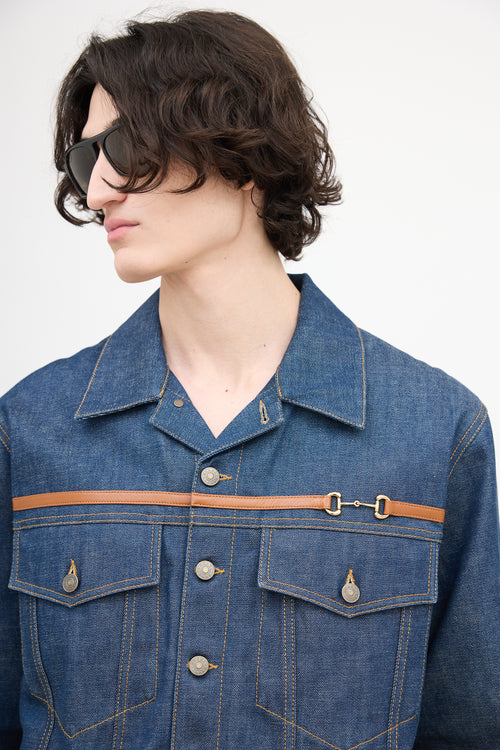 Gucci Belt Detail Denim Jacket