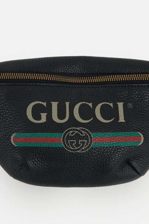 Gucci Leather Logo Web Belt Bag