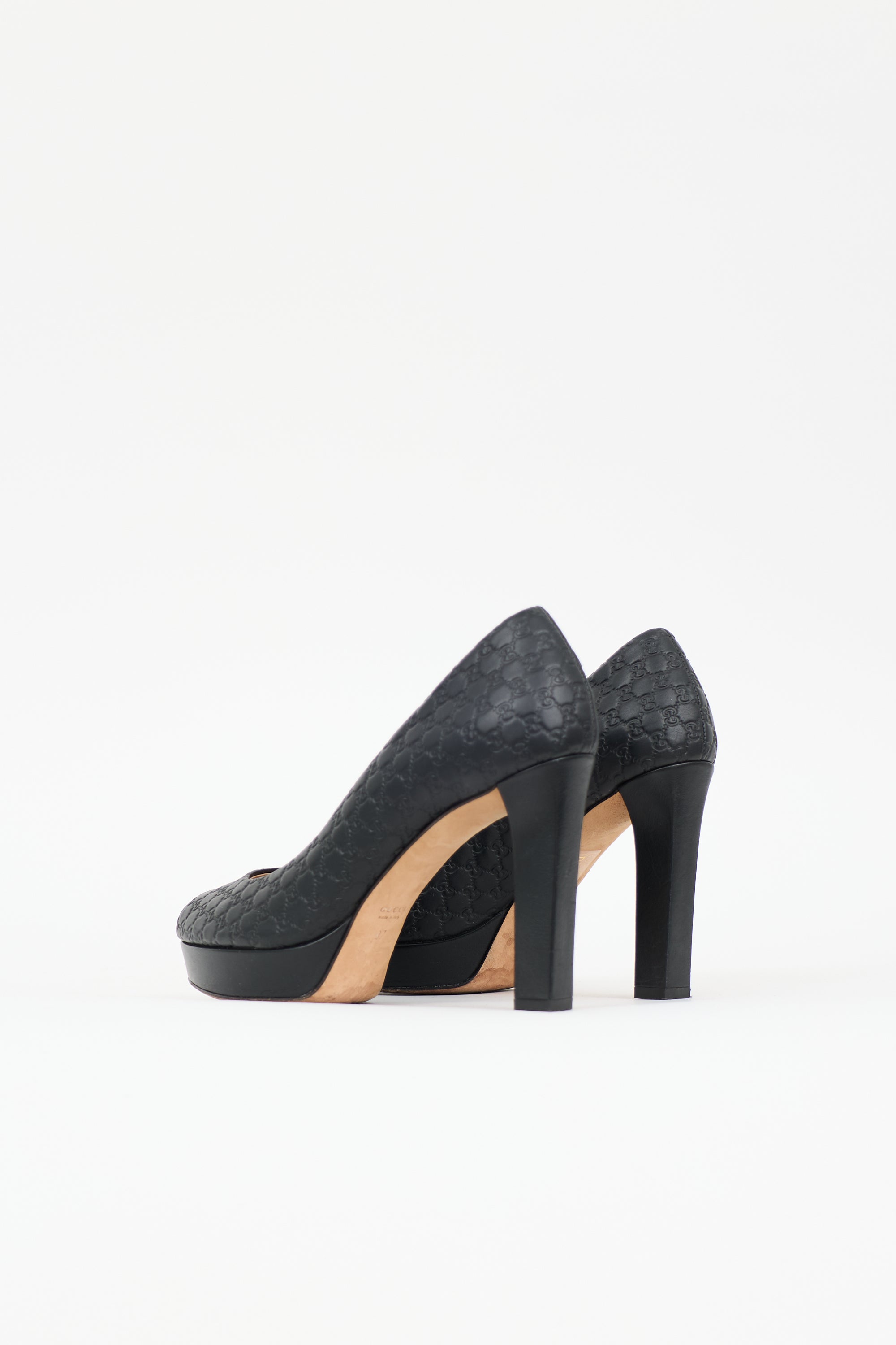 Gucci Leather Guccissima Heel