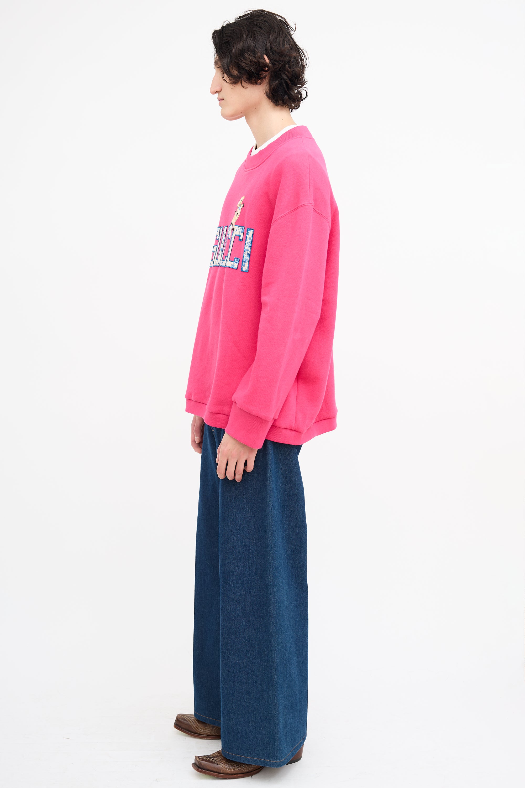 Gucci Fuchsia Logo Patch Sweatshirt