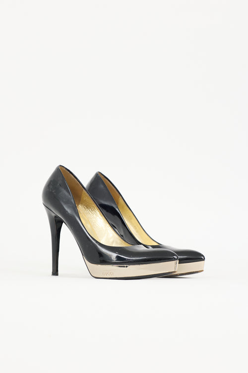 Gucci Patent Platform Pump