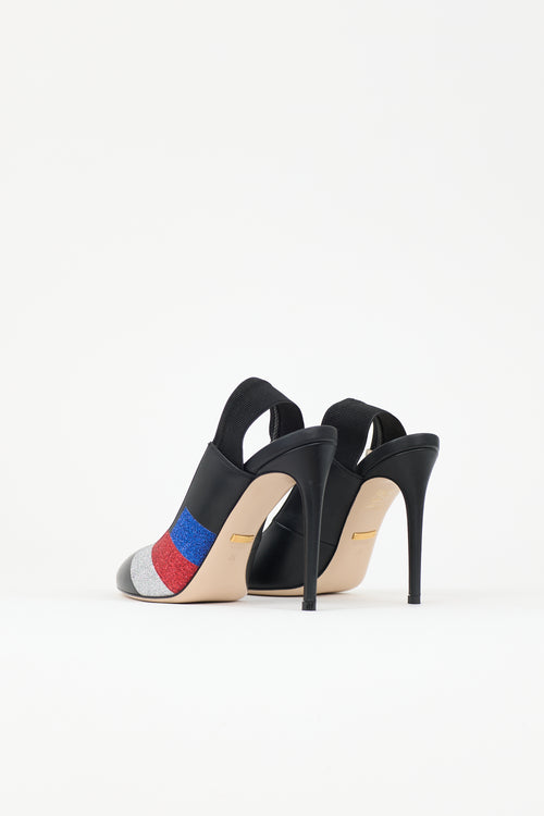 Gucci Glitter & Leather Heel