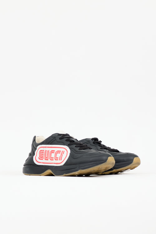 Gucci Leather Rhyton Sneaker