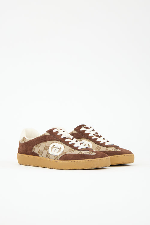 Gucci Suede & GG Monogram Canvas Sneaker