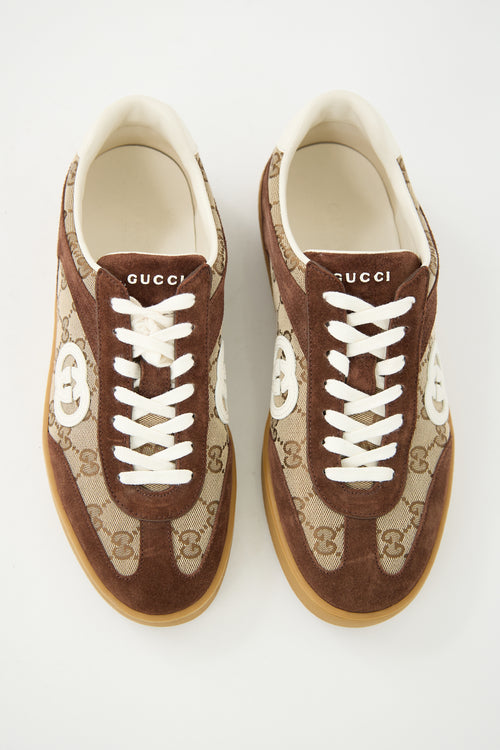 Gucci Suede & GG Monogram Canvas Sneaker