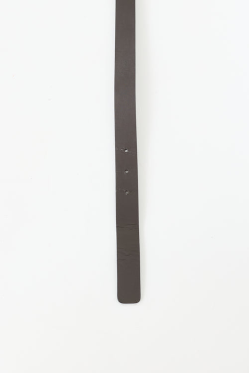 Gucci Leather Logo Slim Belt