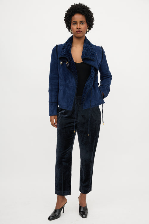 Gucci 2010s Shearling Tie Jacket