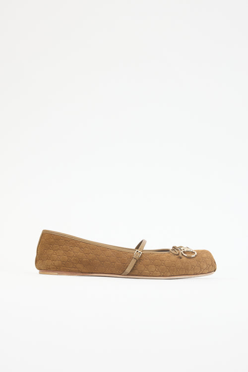 Gucci Suede GG Ballet Flat