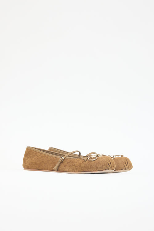 Gucci Suede GG Ballet Flat