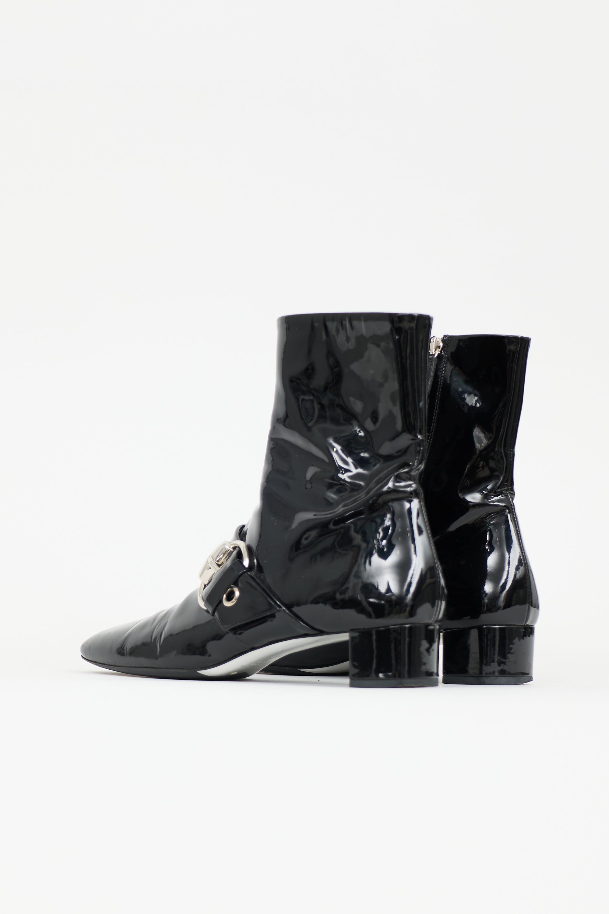 Gucci Vintage Patent Buckle Boot