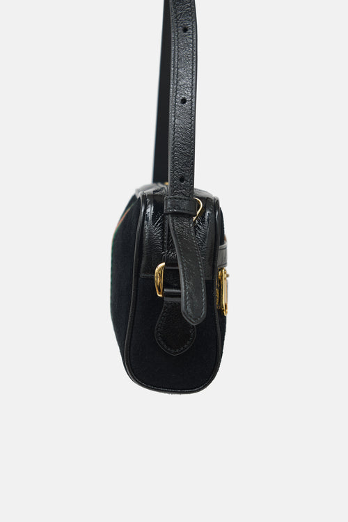 Gucci Suede & Patent GG Web Bag