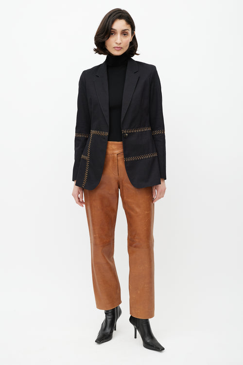 Gabriela Hearst Black & Brown Stitch Blazer