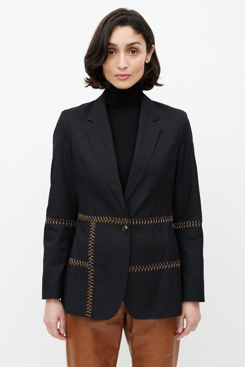 Gabriela Hearst Black & Brown Stitch Blazer