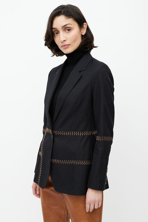 Gabriela Hearst Black & Brown Stitch Blazer