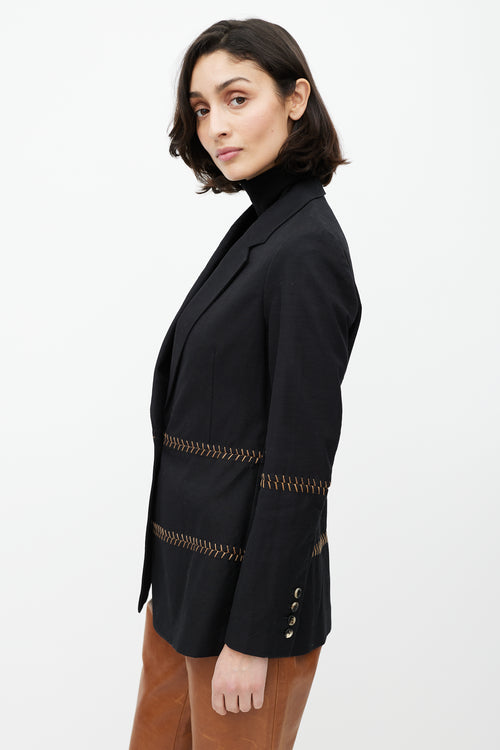 Gabriela Hearst Black & Brown Stitch Blazer