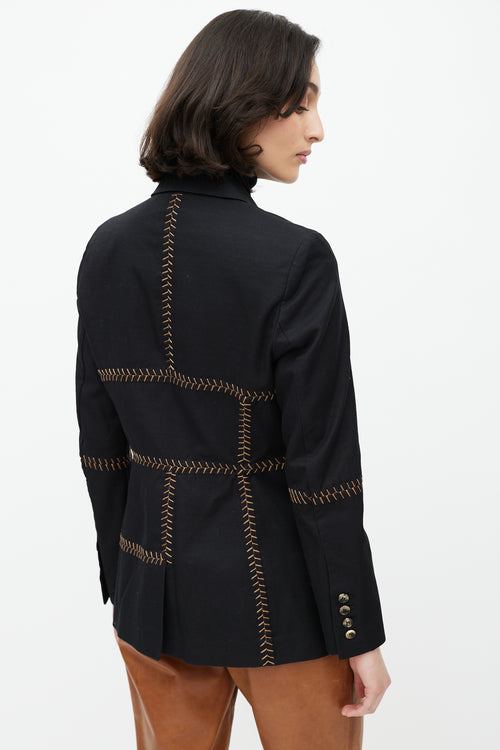 Gabriela Hearst Black & Brown Stitch Blazer