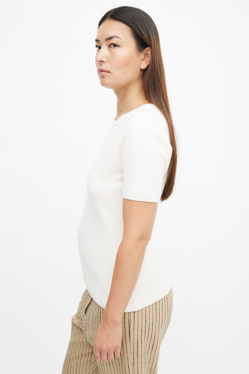Gabriela Hearst Cream Cashmere Blend Ethel Top