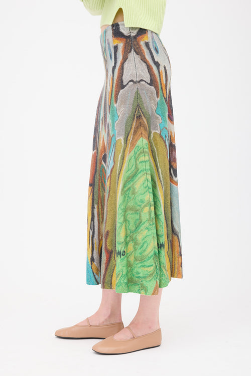 Gabriela Hearst FW 2022 Cashmere Abstract Print Skirt