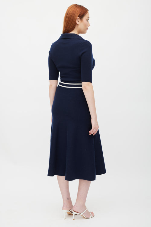 Navy & White Stripe Knit Dress