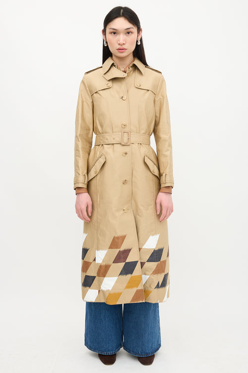 Gabriela Hearst Fall 2017 Patterned Hem Trench Coat