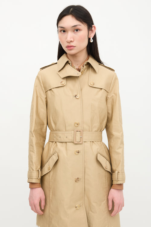 Gabriela Hearst Fall 2017 Patterned Hem Trench Coat